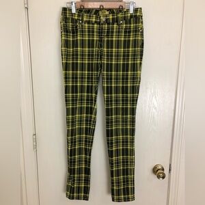 Tripp NYC Yellow and Black Plaid Skinny Daang Goodman Pants Size 7